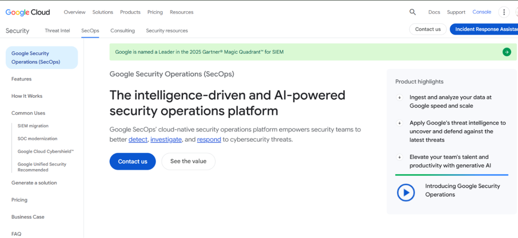 10 Best AI Security Investigation Platforms for Faster Incident Response 3 Google Security Operations