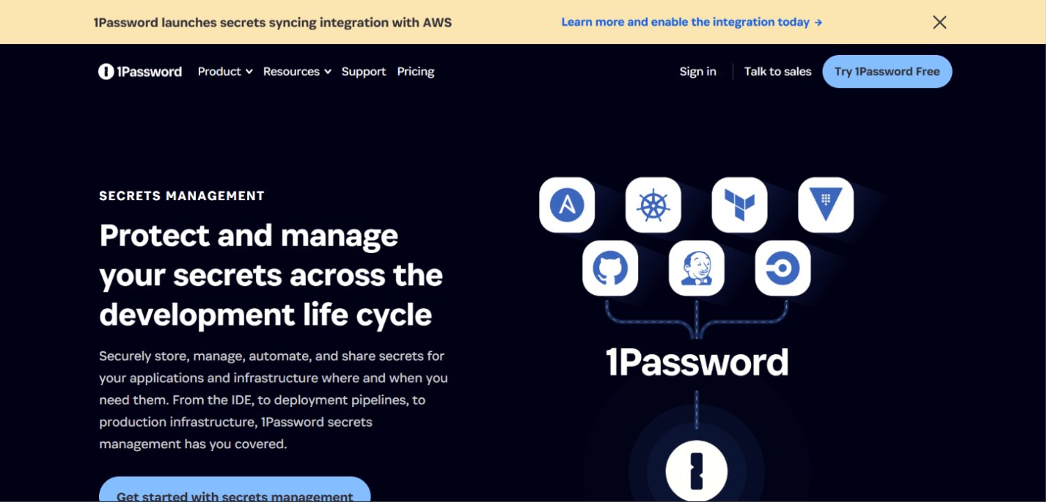 9 Best Secrets Management Platforms for Non-Human Identities 11 1Password Secrets Automation